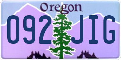 OR license plate 092JIG