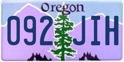 OR license plate 092JIH