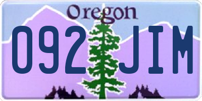 OR license plate 092JIM