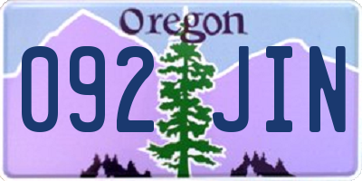 OR license plate 092JIN
