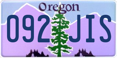 OR license plate 092JIS