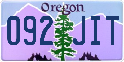 OR license plate 092JIT
