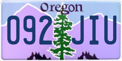 OR license plate 092JIU