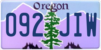 OR license plate 092JIW