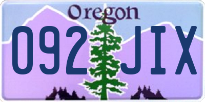 OR license plate 092JIX