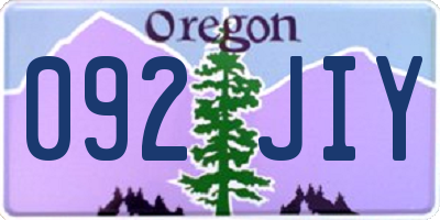 OR license plate 092JIY