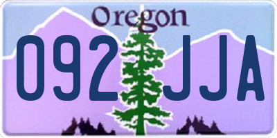 OR license plate 092JJA