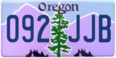 OR license plate 092JJB