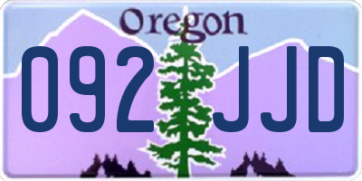 OR license plate 092JJD