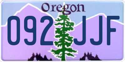 OR license plate 092JJF