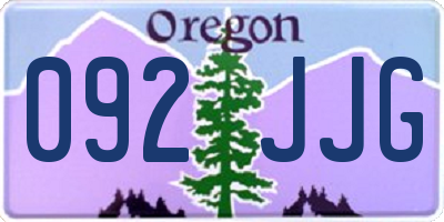 OR license plate 092JJG