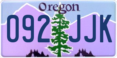 OR license plate 092JJK