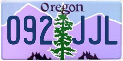 OR license plate 092JJL
