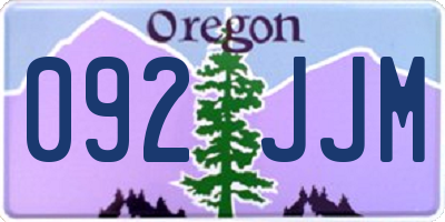 OR license plate 092JJM