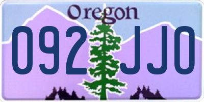 OR license plate 092JJO