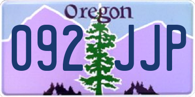 OR license plate 092JJP