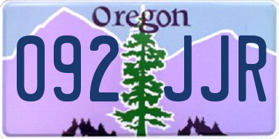 OR license plate 092JJR