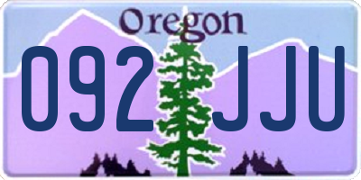OR license plate 092JJU