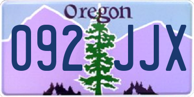OR license plate 092JJX
