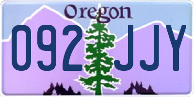 OR license plate 092JJY