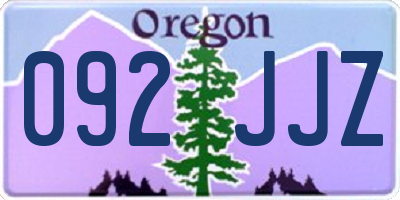 OR license plate 092JJZ