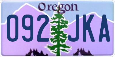 OR license plate 092JKA