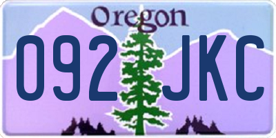 OR license plate 092JKC