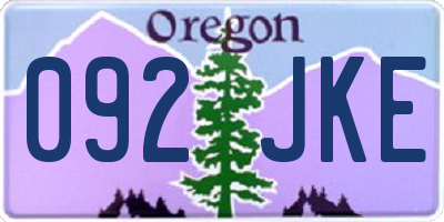 OR license plate 092JKE