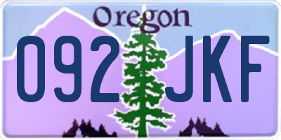 OR license plate 092JKF