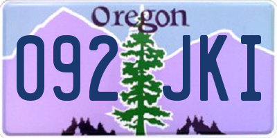 OR license plate 092JKI
