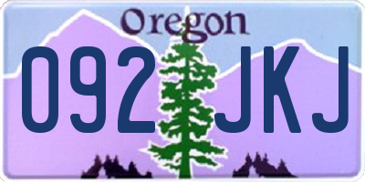 OR license plate 092JKJ