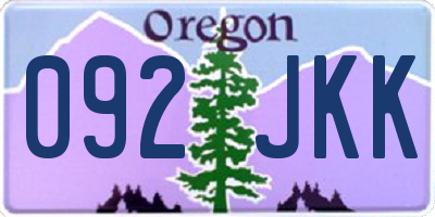 OR license plate 092JKK