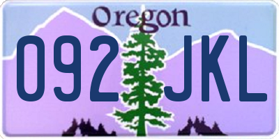 OR license plate 092JKL
