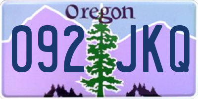 OR license plate 092JKQ