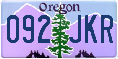 OR license plate 092JKR