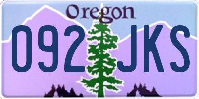 OR license plate 092JKS