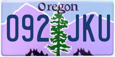 OR license plate 092JKU