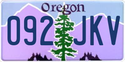 OR license plate 092JKV