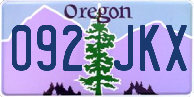 OR license plate 092JKX