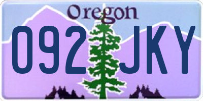 OR license plate 092JKY