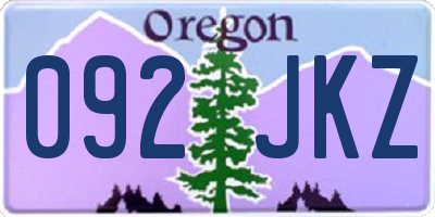 OR license plate 092JKZ