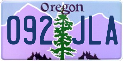 OR license plate 092JLA