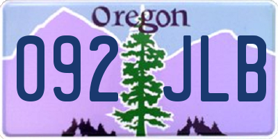 OR license plate 092JLB