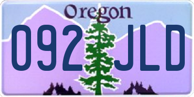 OR license plate 092JLD