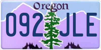OR license plate 092JLE