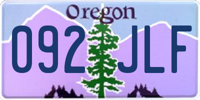 OR license plate 092JLF