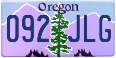 OR license plate 092JLG