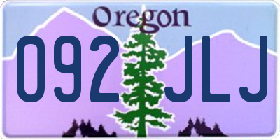 OR license plate 092JLJ