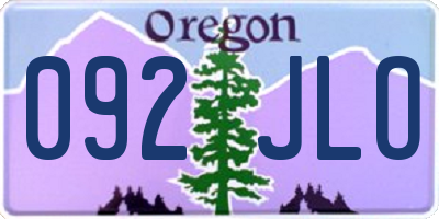 OR license plate 092JLO