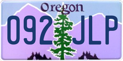 OR license plate 092JLP